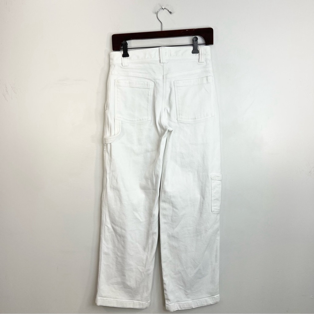 Aritzia Sunday Best white Oscar cargo carpenter straight leg pants 2 - Picture 6 of 13